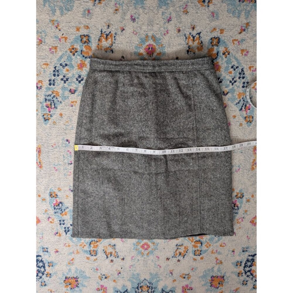 Vintage 90's Talbots Gray Wool Blend Pencil Skirt - 4 Made in Hong Kong - Picture 7 of 9